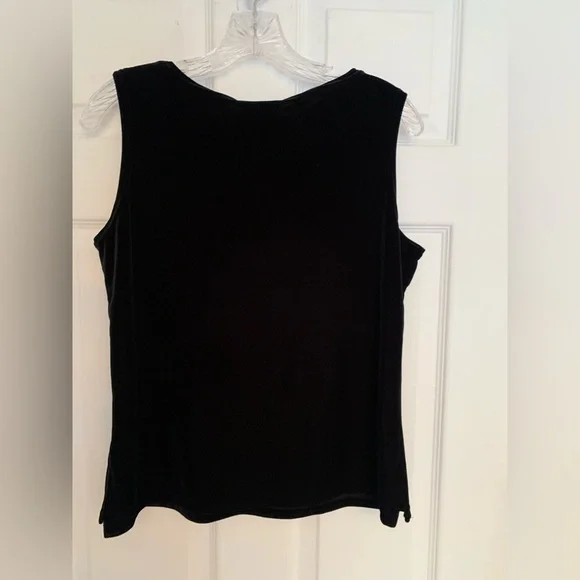Notations Women's Elegant Black Velvet Tank Top Holiday Classic - Picture 2 of 7